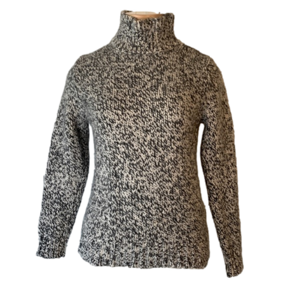 Eddie Bauer lambswool and angora chunky high collar small sweater